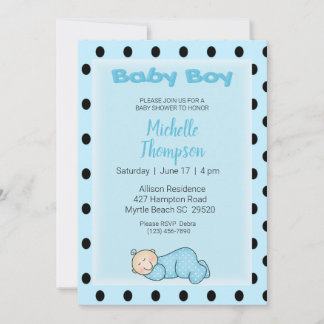Einladung zum Schlafen Baby Boy Dusche