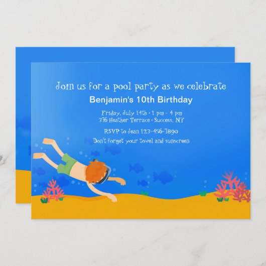 Einladung zum Schlucktauchen (Vorne/Hinten)