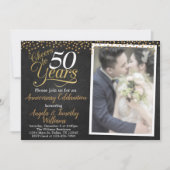 Einladung zum Schwarz-Gold-Hochzeitstag (Vorderseite)