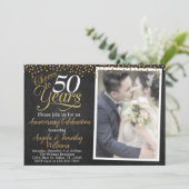 Einladung zum Schwarz-Gold-Hochzeitstag (Stehend Vorderseite)