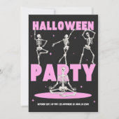 Einladung zum Schwarz-Rosa-Halloween-Party (Vorderseite)