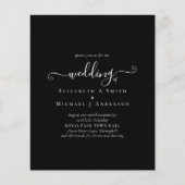 Einladung zum Schwarz-weißen Hochzeitsfeiern (Vorderseite)