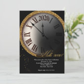 Einladung zum Schwarzen und Gold Neujahr (Stehend Vorderseite)