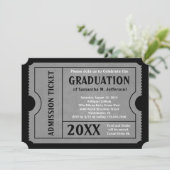 Einladung zum Schwarzen und Grauen Abschluss (Stehend Vorderseite)