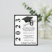 Einladung zum Schwarzweiß-Abschluss (Stehend Vorderseite)