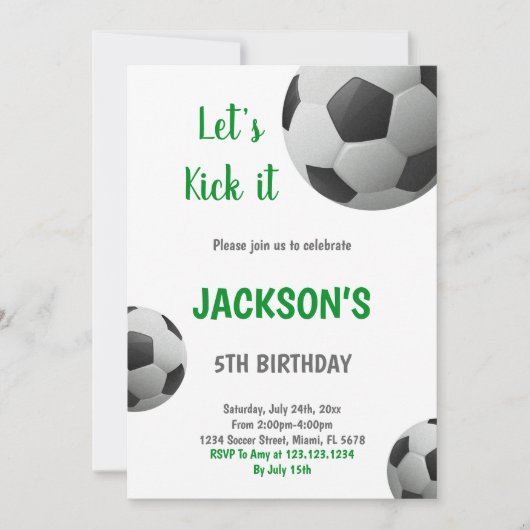 Einladung zum Schwarzweiß-Ball-Fußball (Vorderseite)