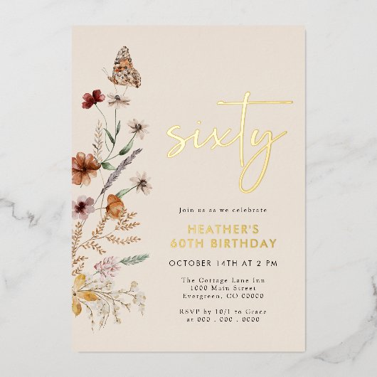 Einladung zum sechzigsten Geburtstag (Vorderseite)