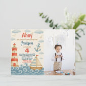 Einladung zum Segel Away Nautical Birthday (Stehend Vorderseite)
