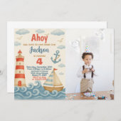 Einladung zum Segel Away Nautical Birthday (Vorne/Hinten)
