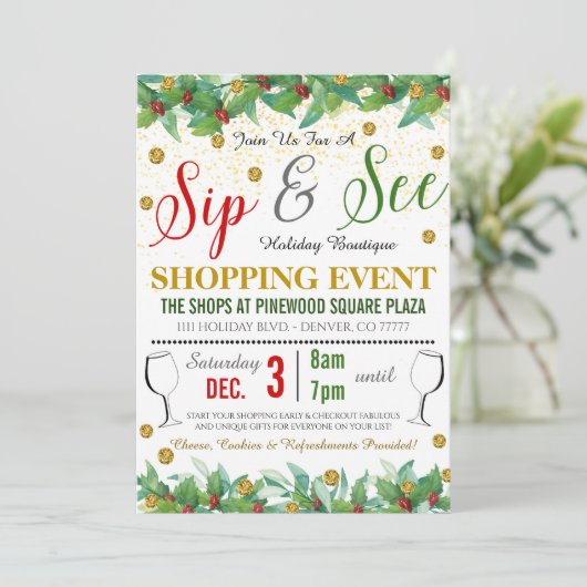 Einladung zum Shopping (Stehend Vorderseite)