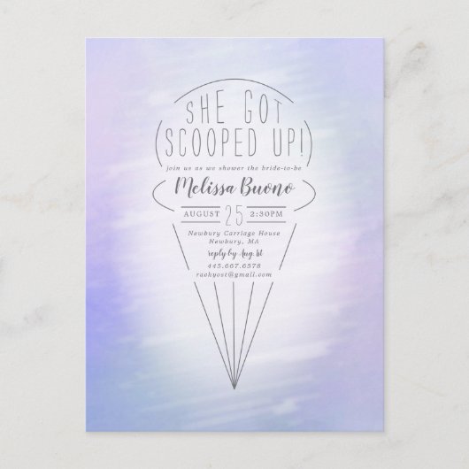 Einladung zum Showduschen von Eiscreme Postkarte (Vorderseite)