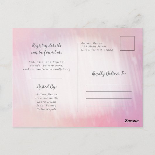 Einladung zum Showduschen von Eiscreme Postkarte (Rückseite)