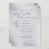 Einladung zum Silver Glimmer Blumenzettel (Vorne/Hinten)