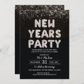 Einladung zum Silver Party Silver und Black (Vorne/Hinten)