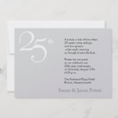 Einladung zum Silver Wedding Jubiläum (Rückseite)