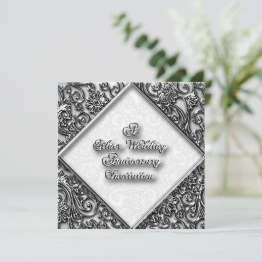 Einladung zum Silver Wedding Jubiläum (Stehend Vorderseite)
