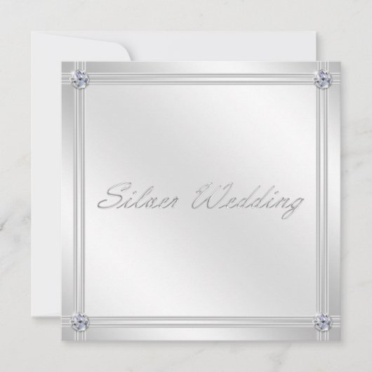 Einladung zum Silver Wedding Jubiläum mit Diamond (Vorderseite)