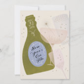 Einladung zum Silvesterabend Champagne (Vorderseite)