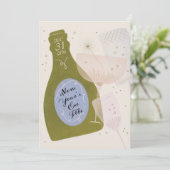 Einladung zum Silvesterabend Champagne (Stehend Vorderseite)