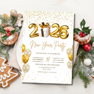 Einladung zum Silvesterabend, Gold Balloons Party