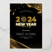 Einladung zum Silvesterabend-Party (Vorderseite)