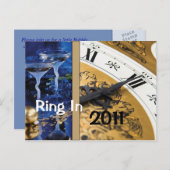 Einladung zum Silvesterabend Postkarte (Vorne/Hinten)