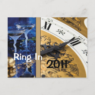 Einladung zum Silvesterabend Postkarte