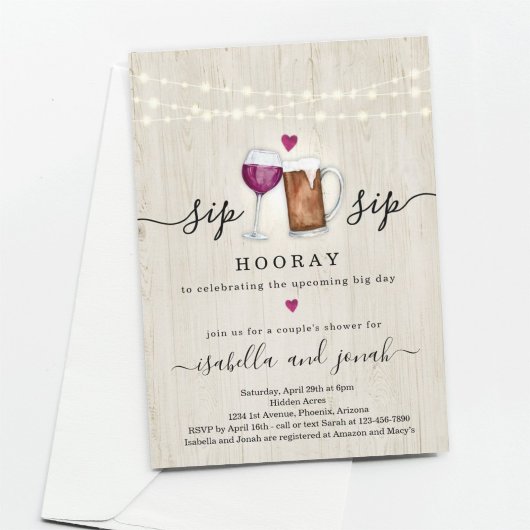 Einladung zum Sip Sip Hooray Couple mit Dusche