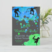 Einladung zum Skateboard Geburtstag (Stehend Vorderseite)