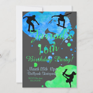 Einladung zum Skateboard Geburtstag