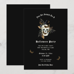 Einladung zum Skull-Butterfly-Halloween-Party