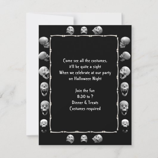 Einladung zum Skull-Frame-Halloween-Party (Vorderseite)