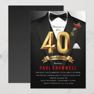 Einladung zum Smoking zum 40. Geburtstag