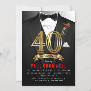Einladung zum Smoking zum 40. Geburtstag