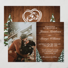 Einladung zum Snowy Wood & Forest Pine Wedding Fot