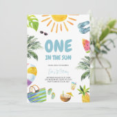 Einladung zum Sonnen-Pool-Party am Geburtstag (Stehend Vorderseite)
