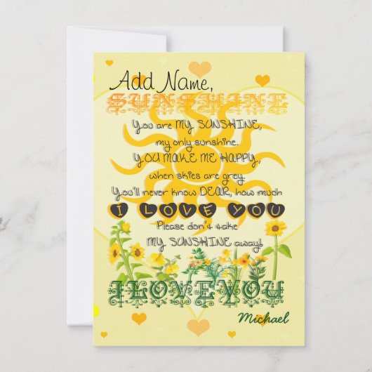 Einladung zum Sonnenschein (Rückseite)