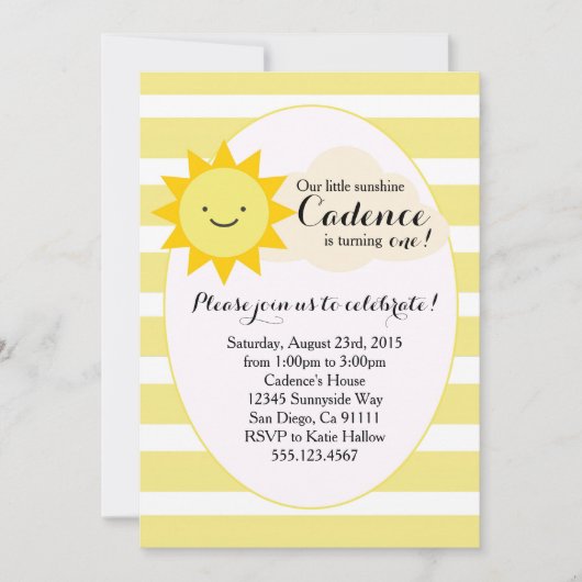 Einladung zum Sonnenschein zum Geburtstag (Vorderseite)