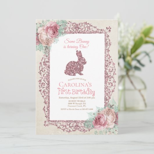 Einladung zum sonnigen ersten Geburtstag (Stehend Vorderseite)