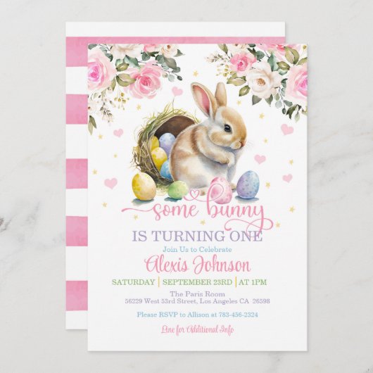 Einladung zum sonnigen Geburtstag - Pasteleier (Vorne/Hinten)