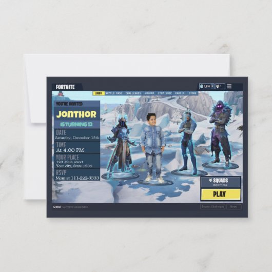 Einladung zum Spiel (Vorderseite)