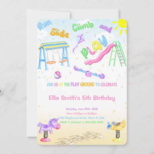 Einladung zum Spielplatz (Vorderseite)