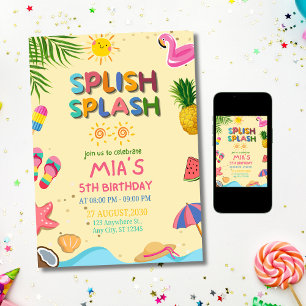 Einladung zum Splish-Splash-Poolparty-Geburtstag