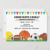 Einladung zum Sport zum Geburtstag (Vorderseite)