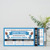 Einladung zum Sportzeitraum Baby Shower, Black, Bl (Stehend Vorderseite)