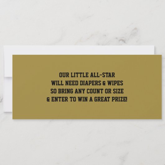 Einladung zum Sportzeitraum Baby Shower, Black, Go (Rückseite)