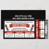 Einladung zum Sportzeitraum Baby Shower, schwarz,  (Vorne/Hinten)