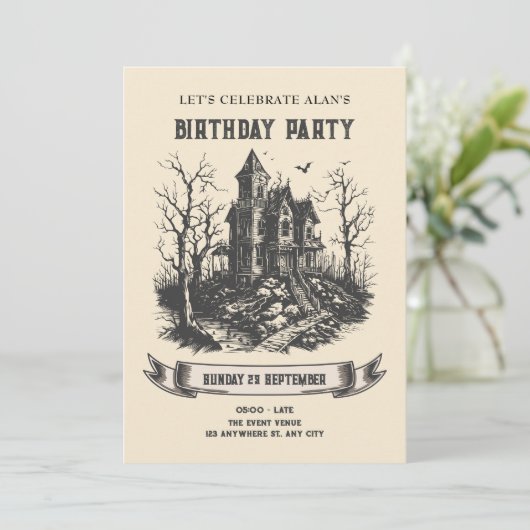 Einladung zum Spuk Geburtstag (Stehend Vorderseite)