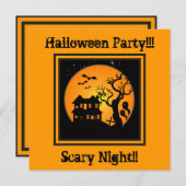 Einladung zum Spuk Halloween-Party (Vorne/Hinten)