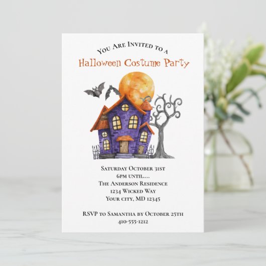 Einladung zum Spuk Halloween-Party (Stehend Vorderseite)